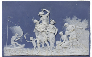 A SEVRES BISCUIT PORCELAIN RECANGULAR PLAQUE CIRCA 1792, DESIGNED BY...
