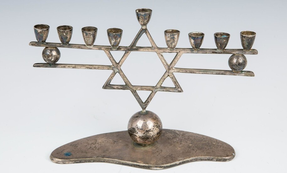A STERLING SILVER MENORAH BY ZURITA. Mexico, c. 1970.