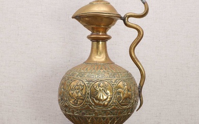 A South Indian large brass ewer
