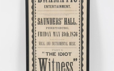 A Theater Broadside, 1876, Perrysburg, Ohio