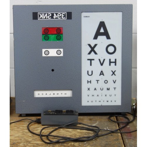 A Vintage electrical Hamblin Opticians ‘Eye Test Chart’ mach...
