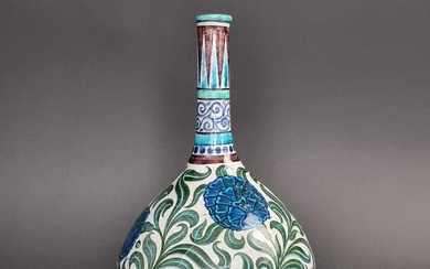 A William de Morgan pottery bottle vase, painted with Persia...