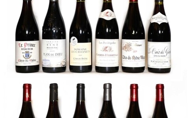 A collection of red Rhone wines