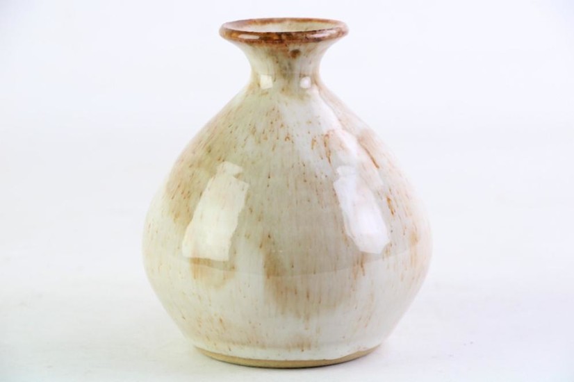 A glazed studio pottery vase etched Alexander to base, 13cm in height