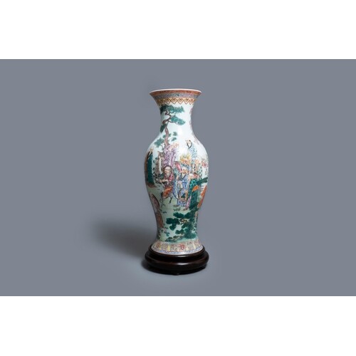 A large Chinese famille rose 'immortals' vase, RepublicDescr...