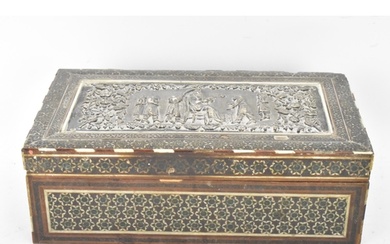 A late 19th century Indo-Persian cigarette box, decorated wi...
