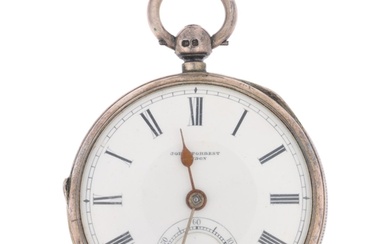 A late 19th century silver open-face key-wind pocket watch, ...
