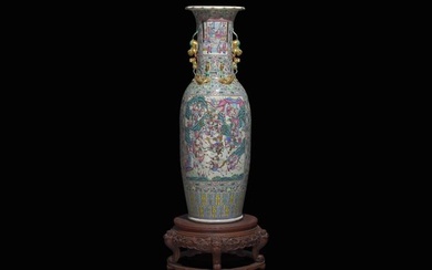A massive Chinese export famille rose-decorated vase, second half 19th century 外銷