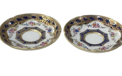 A pair of unusual 18th century Chinese export ware cobalt...