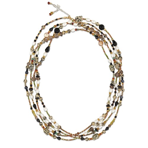 AN EXTENSIVE CULTURED PEARL AND GEMSTONE BEAD NECKLACE, cult...