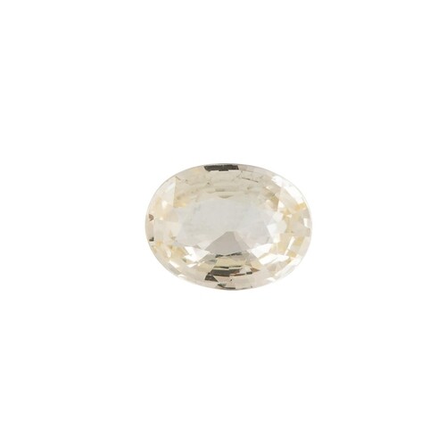 AN UNMOUNTED OVAL YELLOW SAPPHIRE, together with certificate...