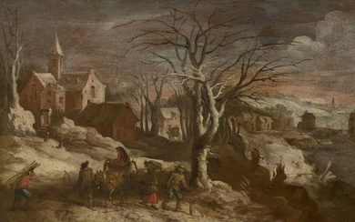ATTRIBUTED TO FRANS DE MOMPER (ANTWERP 1603-1660) A winter landscap...