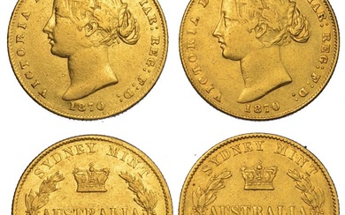 AUSTRALIA. Lotto di due monete. VICTORIA, 1837-1901. Sovereign 1870. Sidney....