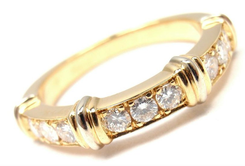 AUTHENTIC! CARTIER 18K YELLOW GOLD DIAMOND BAND RING