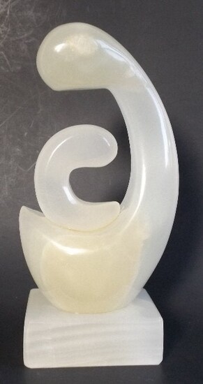 Abstract White Onyx Sculpture Mid Century Modern