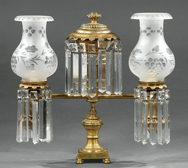 American Brass Two-Light Argand Lamp