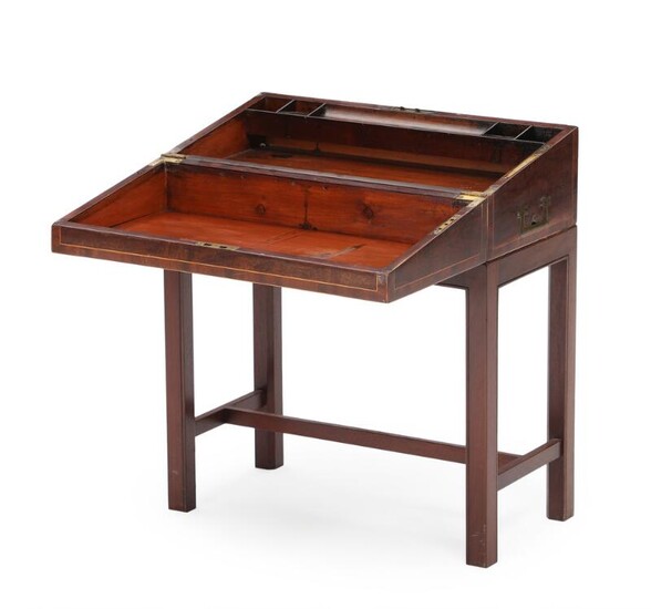 NOT SOLD. An English 19th century mahogany travel writing box. H. 61. L. 53. W. 26 cm. – Bruun Rasmussen Auctioneers of Fine Art