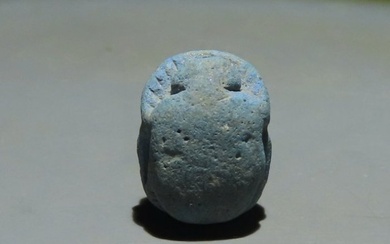 Ancient Egyptian Faience Scarab, Late Period, 664 - 332 B.C. 1.9 cm Height. (No Reserve Price)