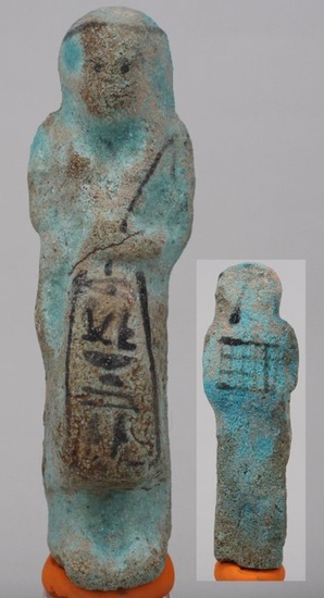 Ancient Egyptian Faience Shabti Warden 11.2 cm. - (11.2×0×0 cm)