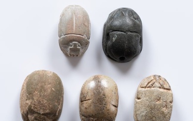 Ancient Egyptian Scarab Amulet Collection circa 1650-30 BCE