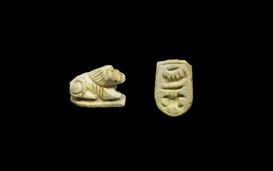 Ancient Egyptian Steatite Lion Scaraboid