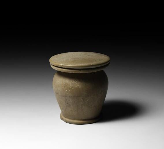 Ancient Egyptian Stone Lidded Cosmetic Vessel KOHL JAR - 5.5×5×5 cm