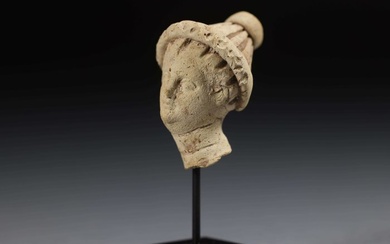 Ancient Greek Terracotta Female head - 4.5 cm
