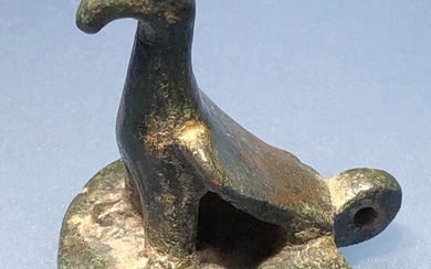 Ancient Roman Bronze Exclusive Figurine-Amulet of a Legionary Eagle Symbol of the Imperial Military Supremacy.