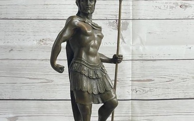 Ancient Rome Armoured Legion Solider Bronze Statue - 15" x 5"