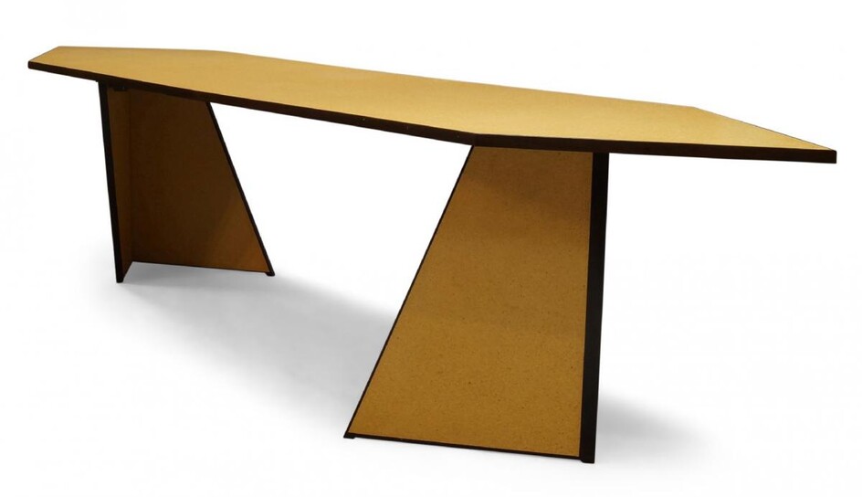Andrew Kindler, a modern chipboard dining table, of recent manufacture,...