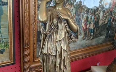 Antique Bronze Ancient Parisian Elegant Woman Unsigned
