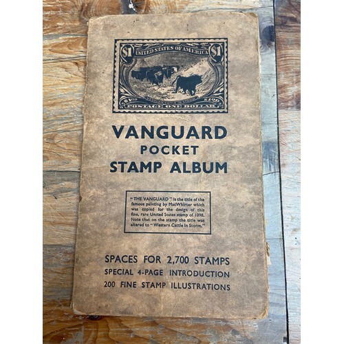Antique Vanguard pocket Stamp Album with over 200 rare and c...