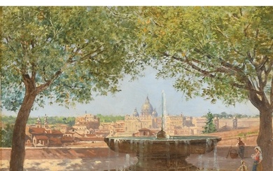 Antonietta Brandeis (1848-1926) Italian. "The Fountain, Rome...