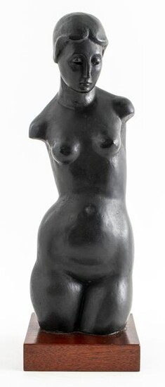 Art Deco Nude Woman Torso Sculpture