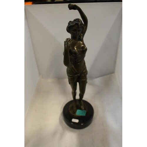 Art Deco Style Bronzed Figure of a Lady signed Alde Vitaler ...