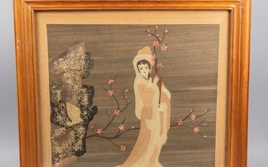Art Japanese Lady Plum Blossom Wall Hanging