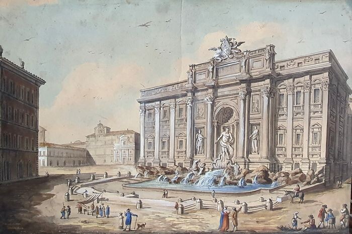 Artista romano del XVIII secolo - Fontana di Trevi,Roma