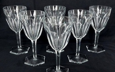 Baccarat - 6 Compiègne model wine glasses - 14.6cm - Crystal