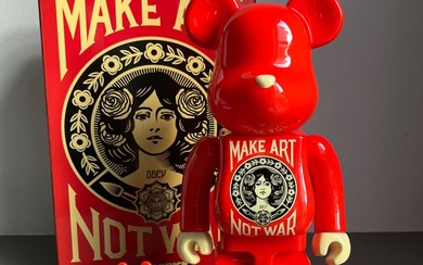 Bearbrick Medicom - BearBrick - Obey Make Art Not War - 400% + 100%