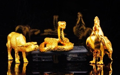 Bibi Hilton's (3) Risis 24K Gold Plated Zodiac Figurines