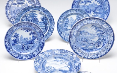 Brameld, with Leed Pottery and Historical Staffordshire Transferware Plates