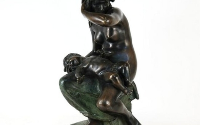 Bronze Figural Group - Mother and Child