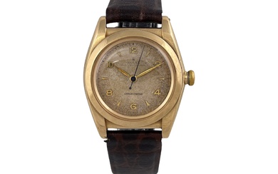 Bubble Back A rare vintage wristwatch with tropical dial and centre seconds,...