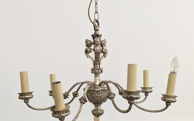 CHANDELIER, early 20th century silver plated, neo-classical ...