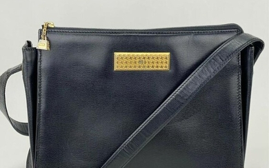 CHRISTIAN DIOR Black Leather Adjustable Shoulder Bag