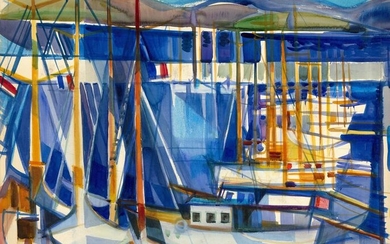 Camille Hilaire (1916-2004) - Bateaux dans le port