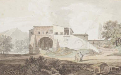 Carl Ludwig KAAZ (1773-1810) "Villa de la Renaissance italienne", aquarelle