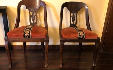 Chair (2) - Empire - Walnut - Second half 19th century