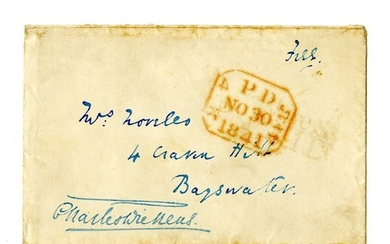 Charles Dickens Free Franked Envelope Following Publication of "The Old Curiosity Shop"