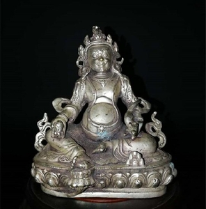 Chinese Antique Nickel Silver Buddha Statue